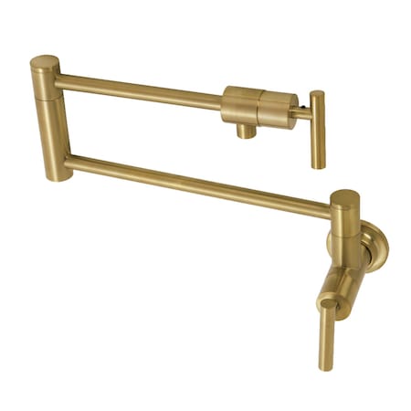 Kingston Brass KS4107CML Wall Mount Pot Filler, Brushed Brass KS4107CML